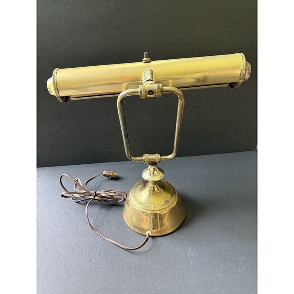 Vtg. Lamp Underwriters Laboratories Brass Bankers Piano Student Desk Adjustable - Picture 4 of 13